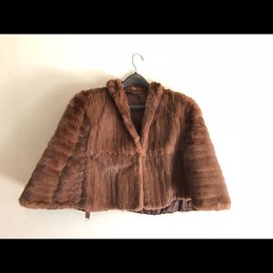 Vintage 1950 mink fur stole from England